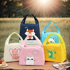 Cartoon Tote Bento Bag Thermal Insulated Lunch Bag Portable Picnic Bag