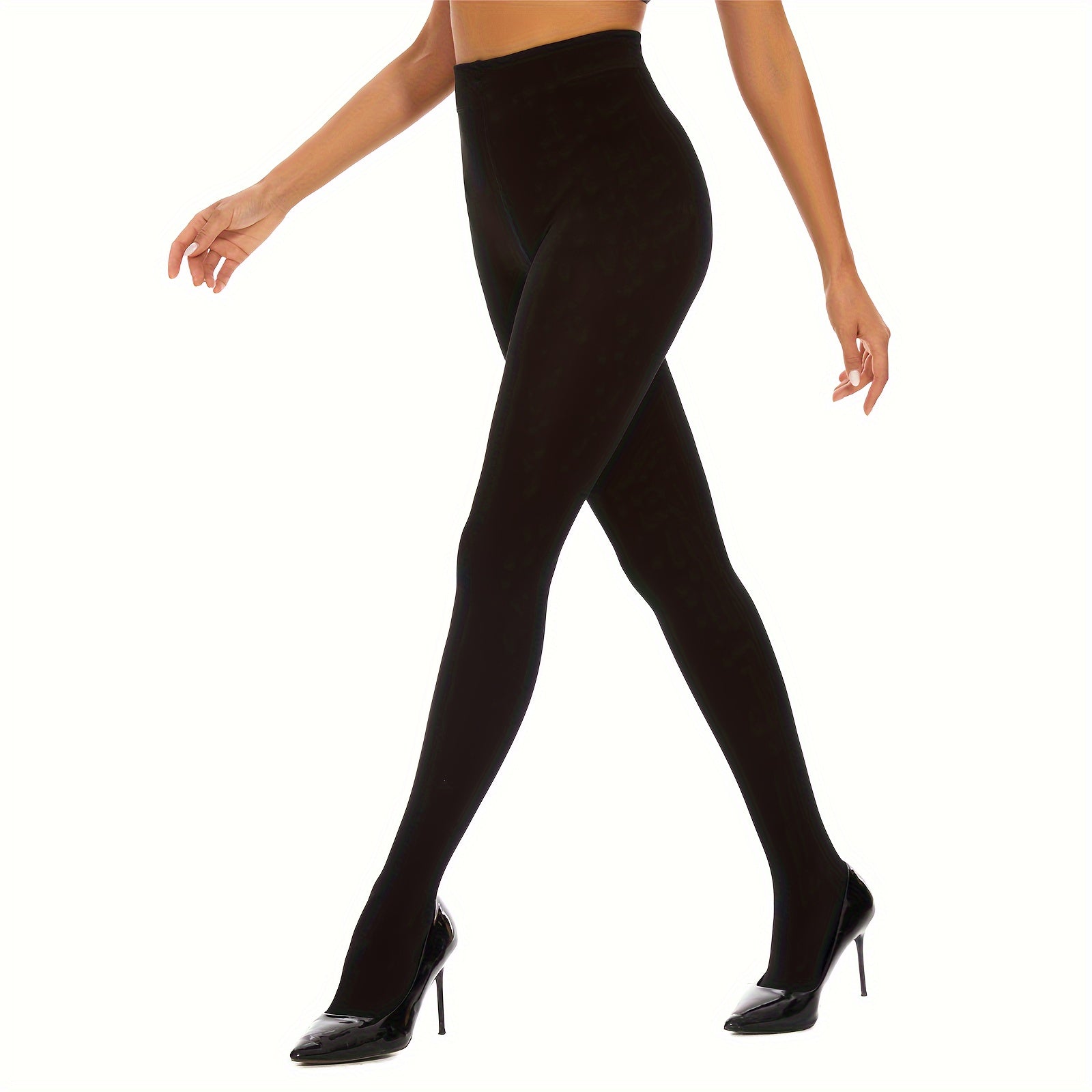 Plush Lined Tights Opaque High Waist Thermal Leggings