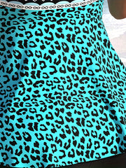 Women's Plus Size Boho Tankini Set - Leopard & Geo Print V Neck Cami Top
