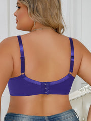 Floral Lace Non Padded Plus Size Bow Bra