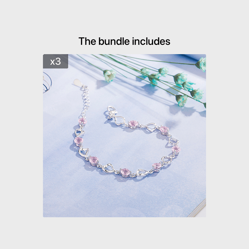 Heart-Shaped Zircon Bracelet Kids Accessories