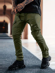 Men's Casual Cargo Pants with Large Pockets