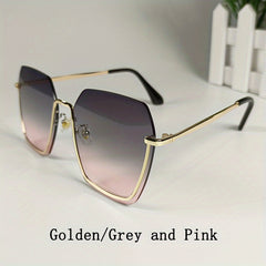 Men's Gradient Sunglasses Classic Metal Half Rim Glasses For Outdoor