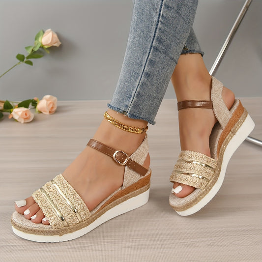 Women's Wedge Platform Sandals with Ankle Strap