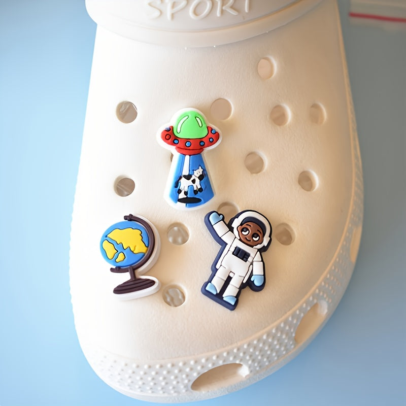 12Pcs Cartoon Alien Shoe Charms for Clog Sandals