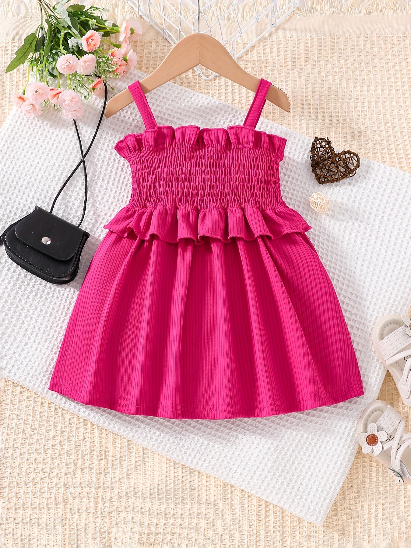 Baby Girl Ruffle Cami Dress Summer Dopamine Dress Up