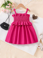 Baby Girl Ruffle Cami Dress Summer Dopamine Dress Up