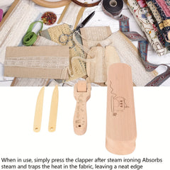 Wooden Seam Roller Kit Tailor Clapper Sewing Supplies