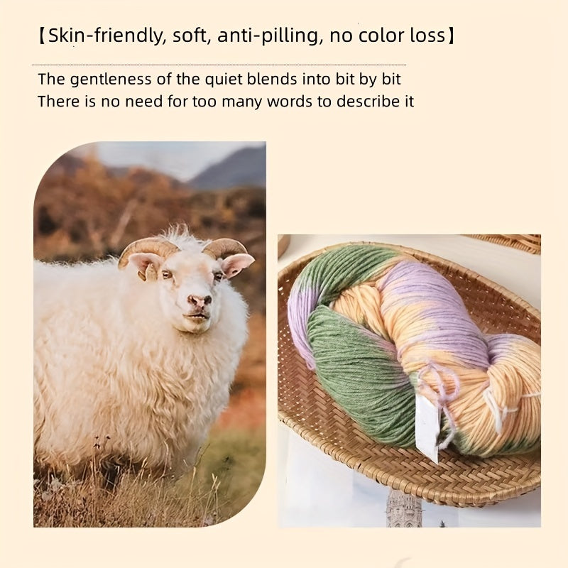 4 Strands Long Segment Dye Wool Thread Wool 80 Nylon 10 Polyester 10 300g