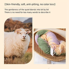 4 Strands Long Segment Dye Wool Thread Wool 80 Nylon 10 Polyester 10 300g