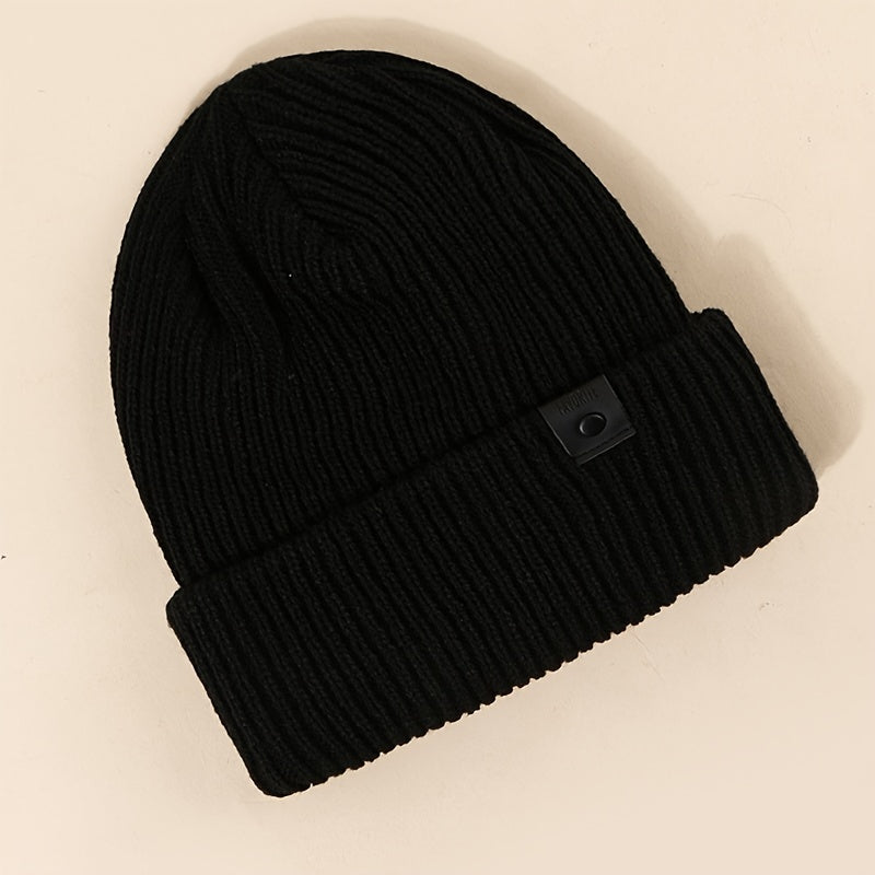 Embroidered Buckle Knit Hat Woolen Cap Unisex Hip hop Cap