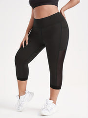 Sports Pants Women's Plus Mesh Waistband Stretch Gym Pants