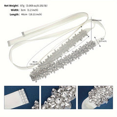 Sparkling Rhinestone Waist Belt for Bride Wedding Dress