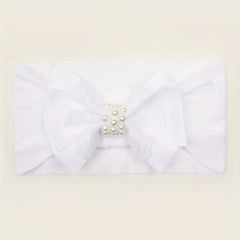 Fall Pearl Nylon Bow Baby Headband