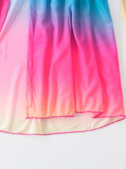 Ombre Print Long Sleeve Boho Cover Up