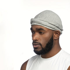 Men's Bandana Hat Braid Scarf Hat Wrap Head Hat Soft Satin Inner Hat