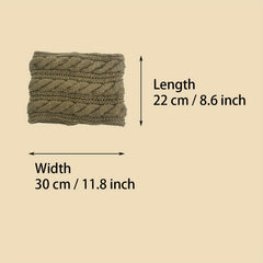 Khaki Ribbed Knit Warm Scarf Coldproof Neck Gaiter Thick Infinity Circle Loop