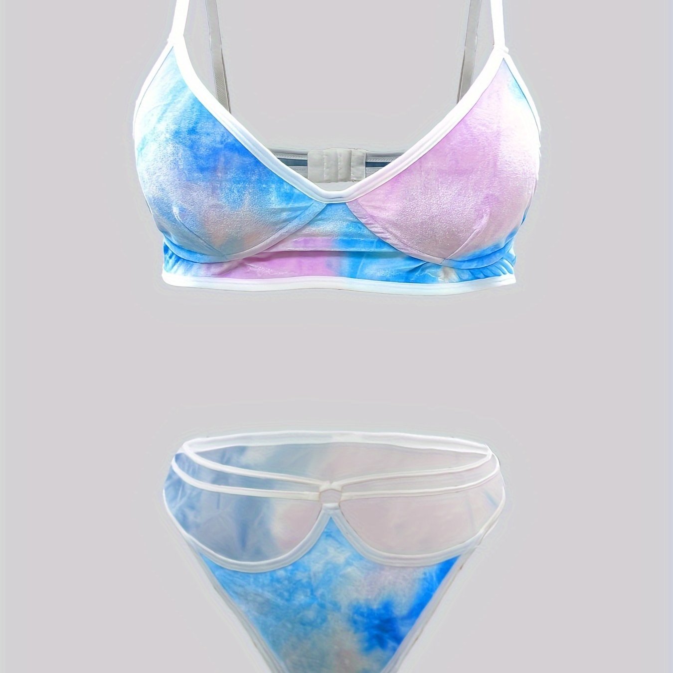 Tie Dye Velvet Bra & Panty Set