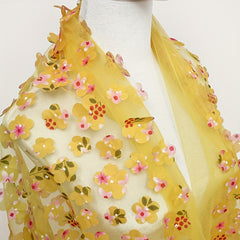 3D Embroidered Floral Tulle Lace Fabric Rainbow
