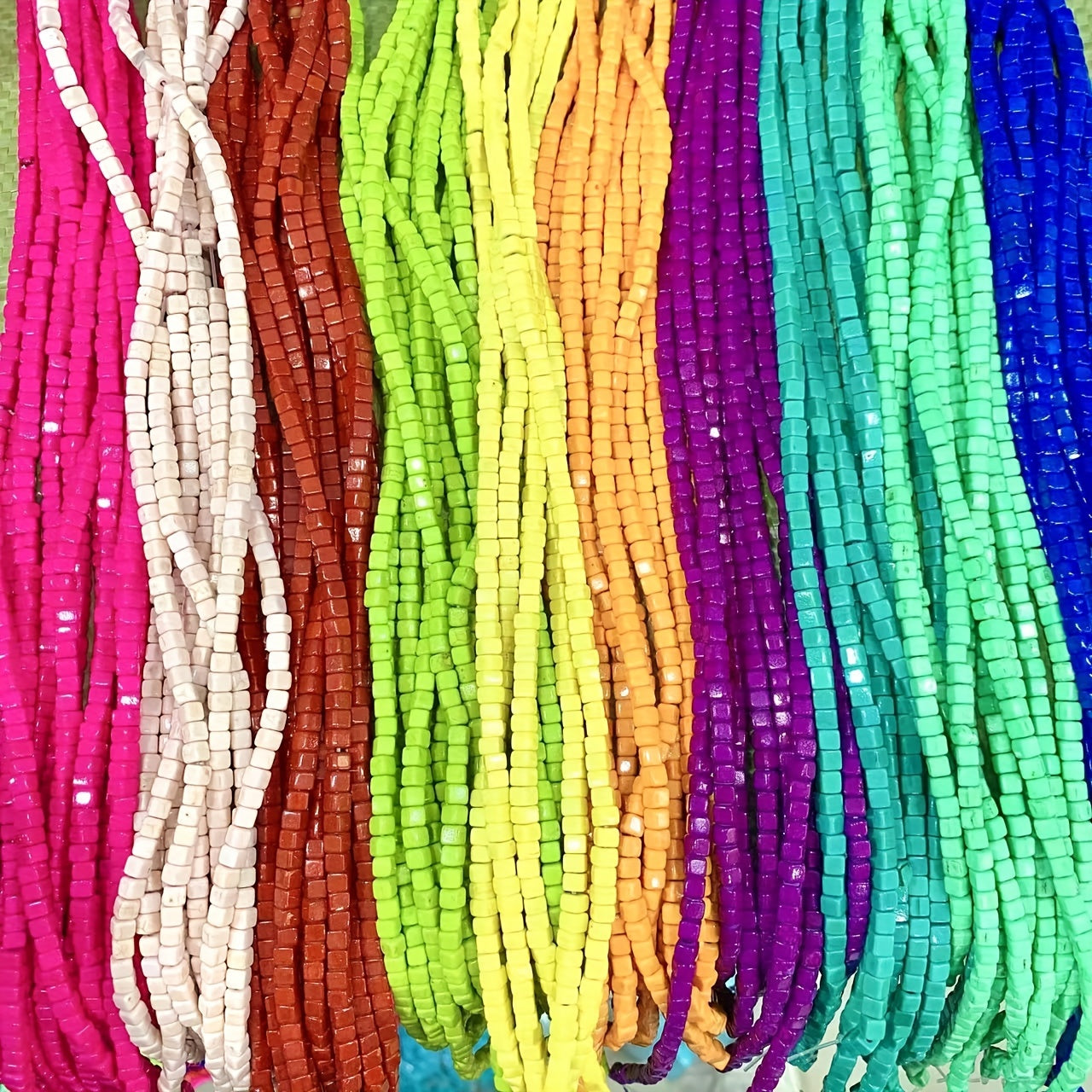 90pcs Turquoise Cube Beads DIY Jewelry Making Necklace & Bracelet