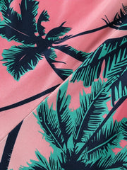 Tropical Print Pajama Shorts Women's Plus