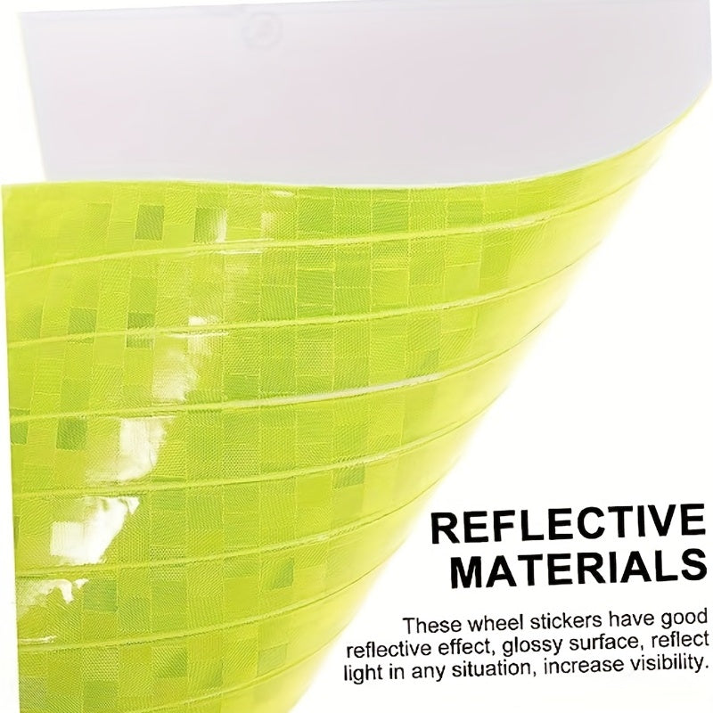 8Pcs Reflective Wheel Hub Stickers for Safety on Roadways