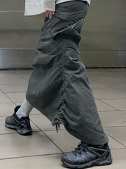 Y2K Cargo Skirt Side Drawstring Flap Pockets Spring Summer Women's Clothing