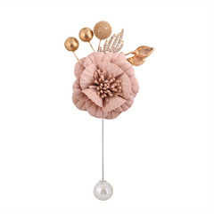 Bridal Flower Faux Pearl Beaded Wristband Rhinestone Jewelry