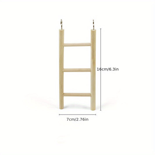 Wooden Parrot Toy Stand with Hamster Ladder