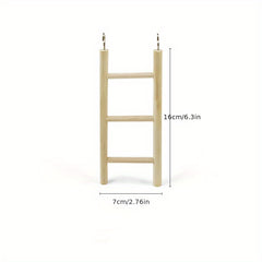 Wooden Parrot Toy Stand with Hamster Ladder