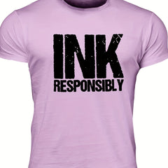 INK Responsibly Men's Print T Shirt Stretchy Crew Neck Tee