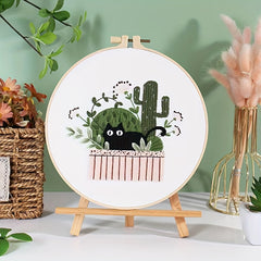 Cat Embroidery Kit Cross Stitch For Beginners DIY Hand Embroidery