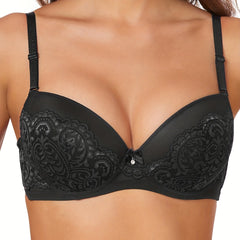 Contrast Lace Push Up Bra Anti Sagging Women's Lingerie