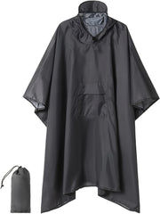 Men's Casual Hooded Raincoat Waterproof Rain Poncho for Outdoor Activities