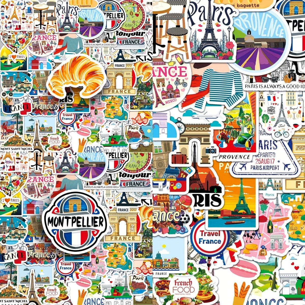 50 French Graffiti Stickers Laptop Helmet Water Cup Decor