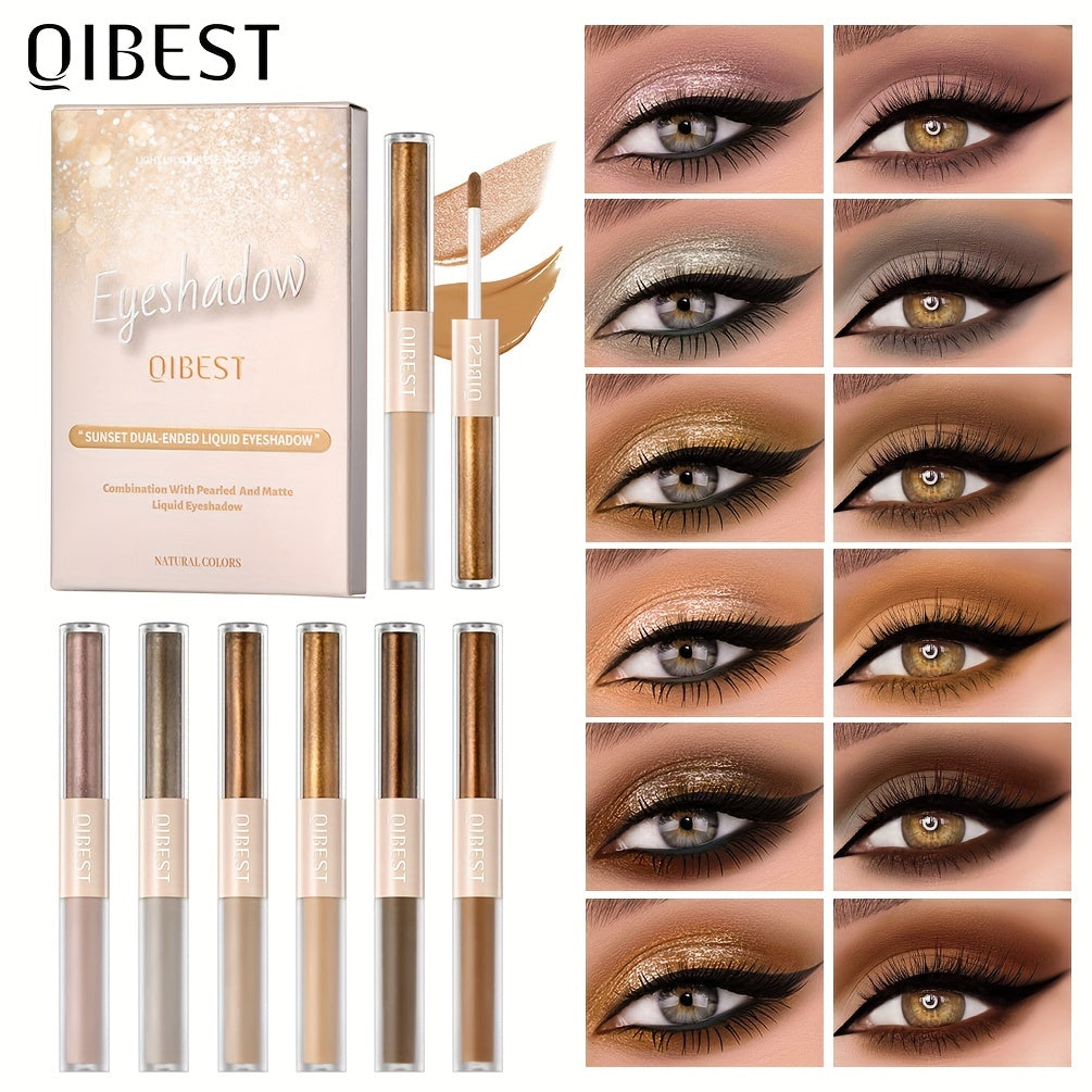 6pcs Liquid Eyeshadow Set Pearly Matte Double Ended Eyeshadow