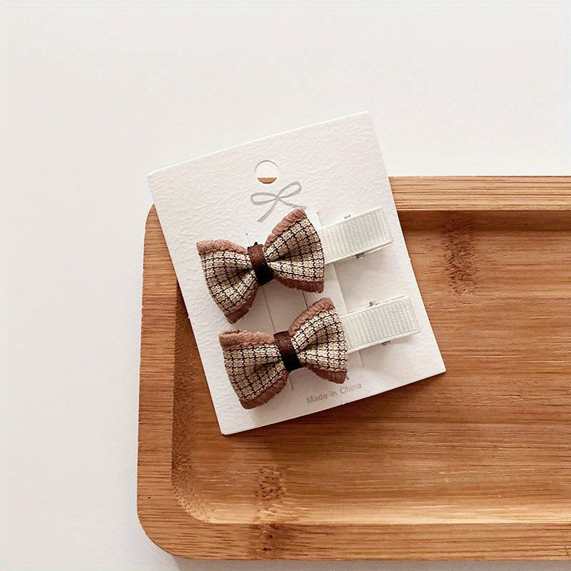 2pcs Fabric Bow Hair Clips for Baby Girls