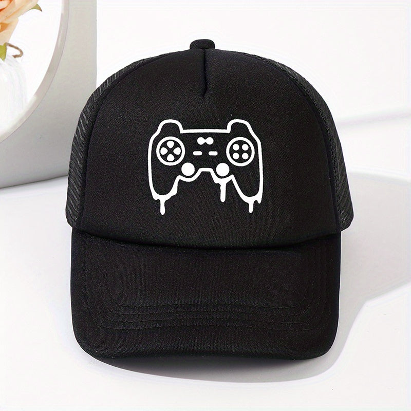 Game Machine Print Baseball Cap Sunshade Mesh Peaked Cap