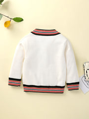 Toddler Boys Block Knit Cardigan V neck Button Up Sweater Kids Clothes