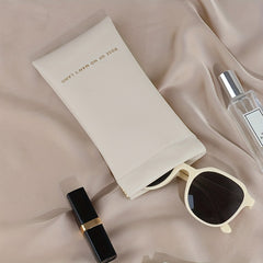 Slogan Graphic Glasses Bag PU Leather Waterproof Sunglasses Storage Pouch