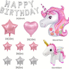 Pastel Balloon Garland Unicorn Cake Decoration Pink Birthday Party