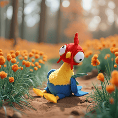 Adorable Rooster Plush Toy with Overalls for Kids