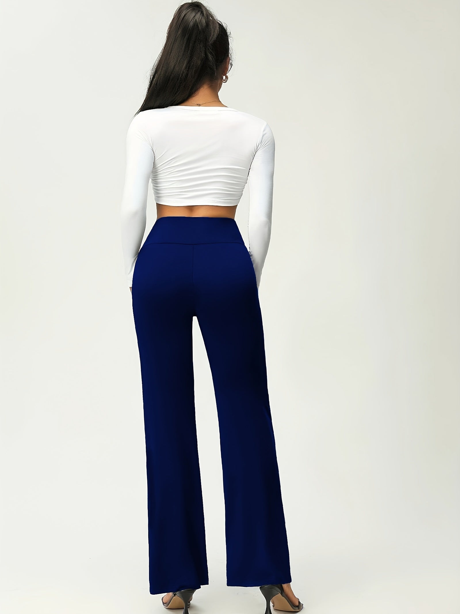 Women's High Waist Flare Leg Stretchy Pants