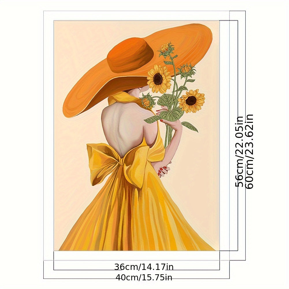 11CT DIY Sunflower Girl Cross Stitch Kit - Full Embroidery Art
