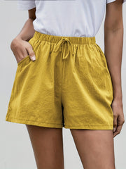 Dual Pockets Elastic Waist Shorts Casual Shorts Spring Summer Women's Clothing