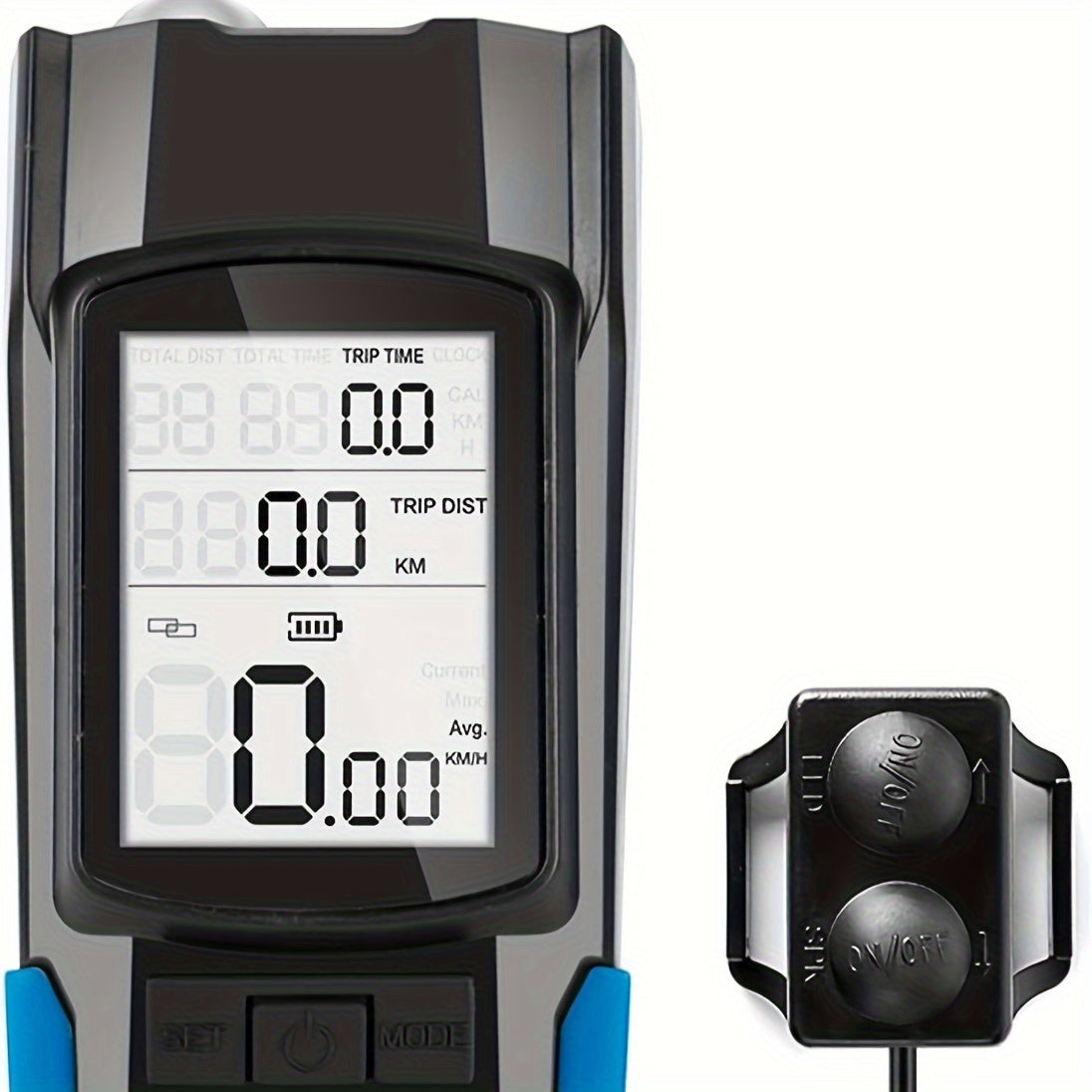 Waterproof Bicycle Light w/ Speedometer Odometer & Horn, 4 Lighting Modes