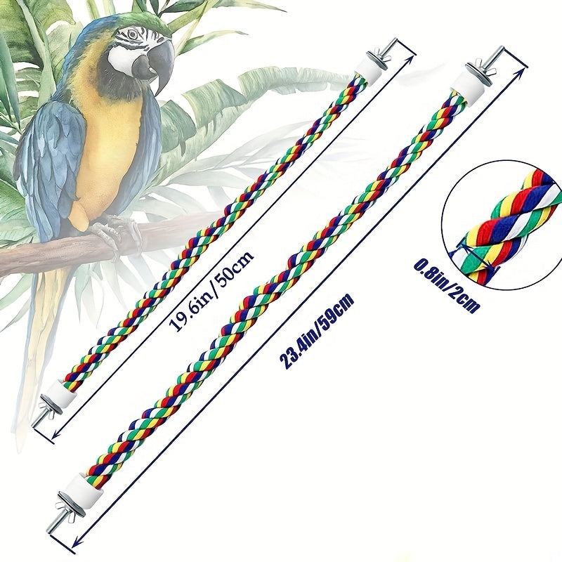 Colorful Parrot Cotton Rope Chewing Toy Bird Equipment