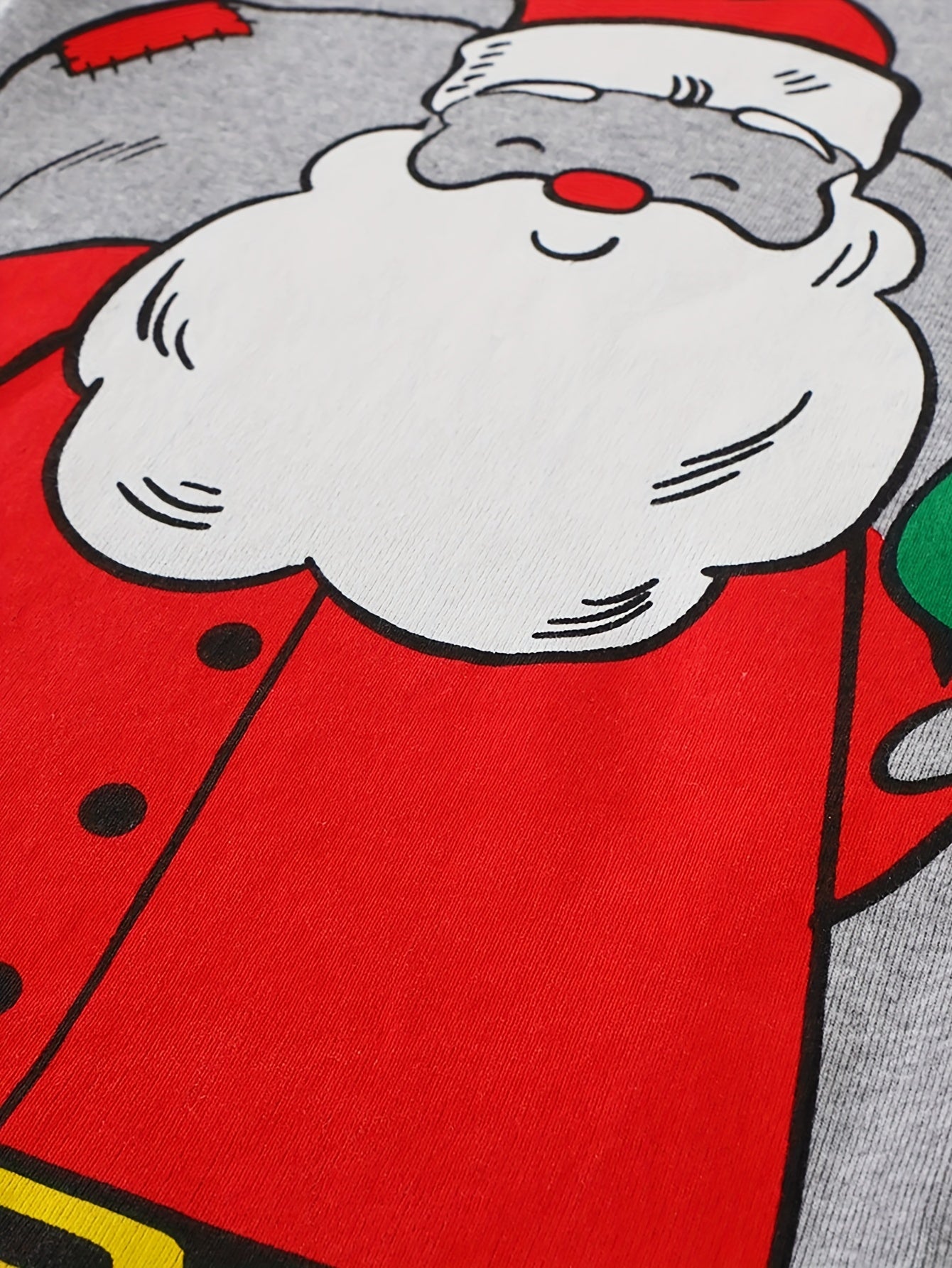2pc Boys Santa Claus Print Long Sleeve Sweatshirt & Sweatpants Set