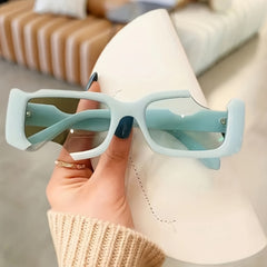 Y2K Irregular Rectangle Sunglasses for Women Men UV400
