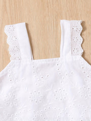 Toddler Girls Lace Crop Top & Wide Leg Pants Set Kids Summer Clothes